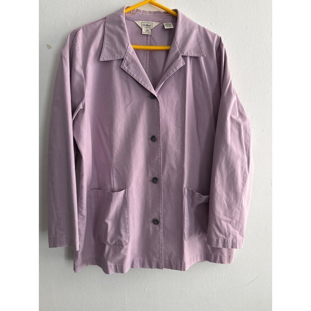 L.L. Bean Women's Vintage Lavender Shacket Chore Field Jacket Pockets X-Large